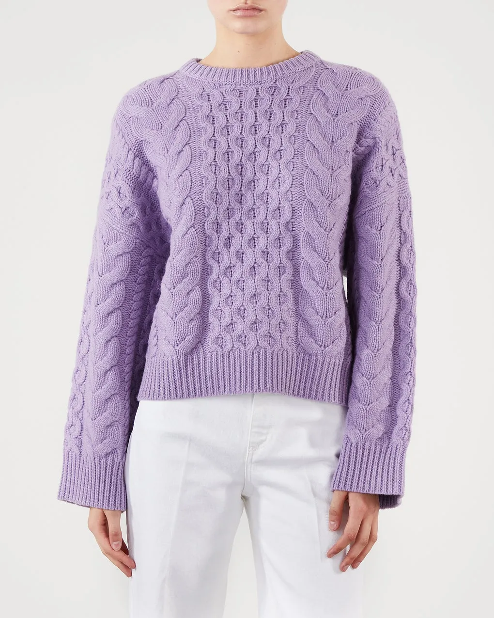 Wakakuu Icons   Emma Cable Knit Purple 